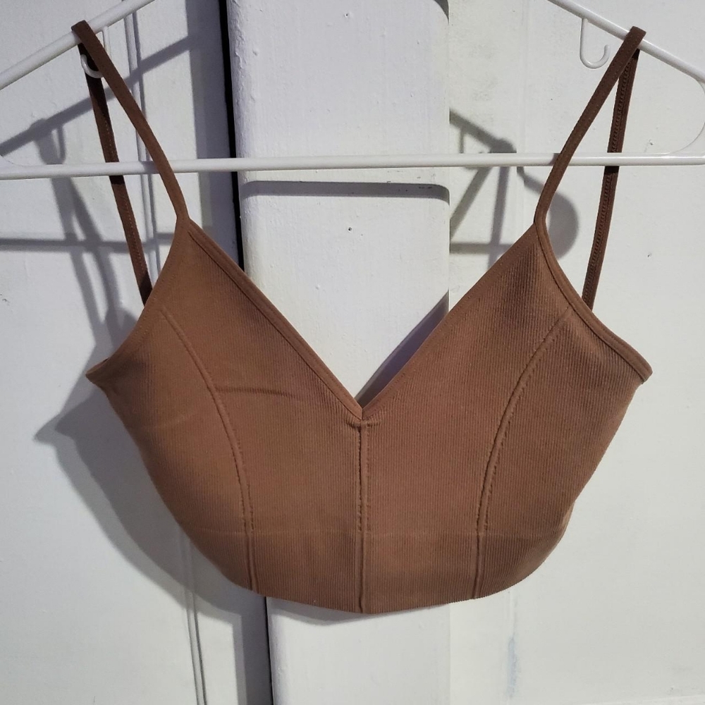 Brown biker short set